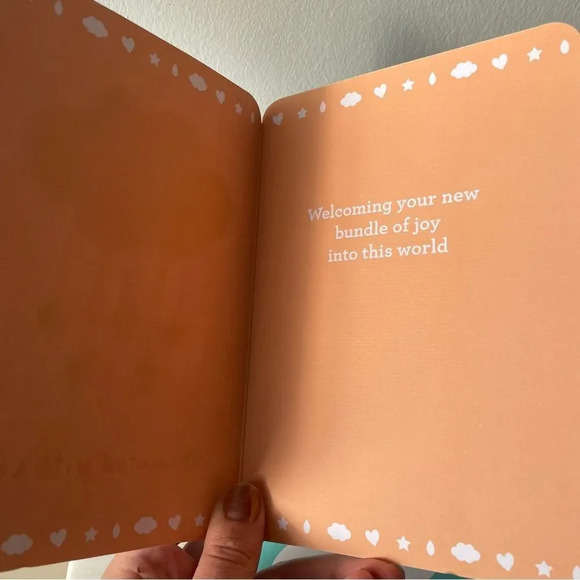 Blue baby shower greeting card with cloud ‎ graphic - Picture 3 of 5